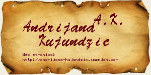 Andrijana Kujundžić vizit kartica